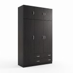 Ντουλάπα τρίφυλλη με πατάρι Alvia pakoworld wenge 150x51x240εκ