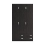 Ντουλάπα τρίφυλλη με πατάρι Alvia pakoworld wenge 150x51x240εκ