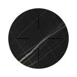 Επιφάνεια τραπεζιού Relian pakoworld HPL μαύρο όψη μαρμάρου Φ60εκ πάχους 12mm