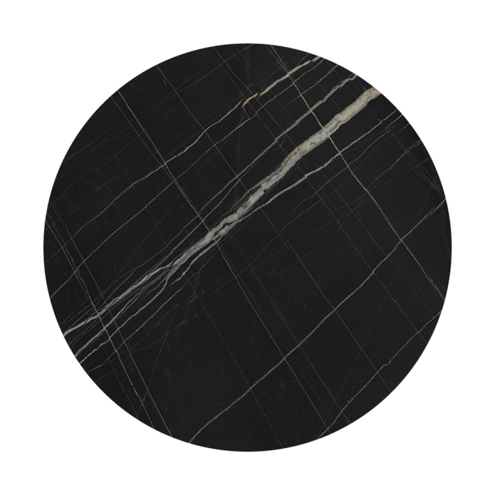 Επιφάνεια τραπεζιού Relian pakoworld HPL μαύρο όψη μαρμάρου Φ69εκ πάχους 12mm