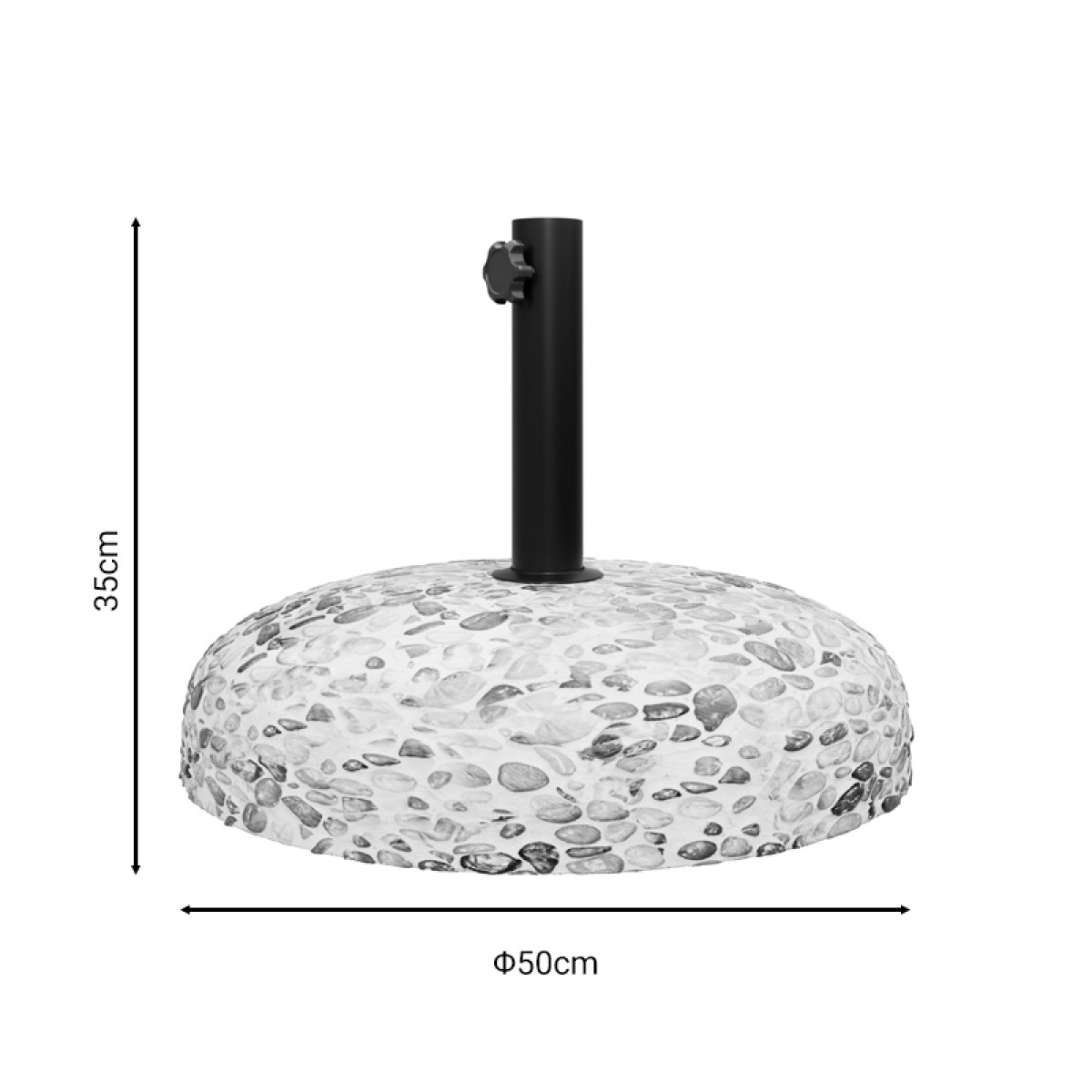 Βάση ομπρέλας Nimbus pakoworld τσιμέντο ψηφιδωτή 25kg Φ50εκ Βάση ομπρέλας Nimbus pakoworld τσιμέντο ψηφιδωτή 25kg Φ50εκ