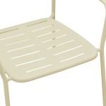 Πολυθρόνα Deraby pakoworld στοιβαζόμενη κρεμ μέταλλο 56x45.5x83εκ