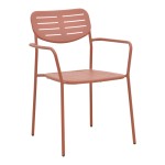 Πολυθρόνα Deraby pakoworld στοιβαζόμενη terracotta μέταλλο 56x45.5x83εκ