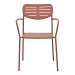 Πολυθρόνα Deraby pakoworld στοιβαζόμενη terracotta μέταλλο 56x45.5x83εκ