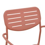 Πολυθρόνα Deraby pakoworld στοιβαζόμενη terracotta μέταλλο 56x45.5x83εκ