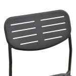 Καρέκλα Deraby pakoworld στοιβαζόμενη μαύρο μέταλλο 52.5x45.5x83εκ