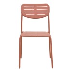 Καρέκλα Deraby pakoworld στοιβαζόμενη terracotta μέταλλο 52.5x45.5x83εκ