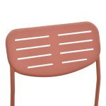 Καρέκλα Deraby pakoworld στοιβαζόμενη terracotta μέταλλο 52.5x45.5x83εκ