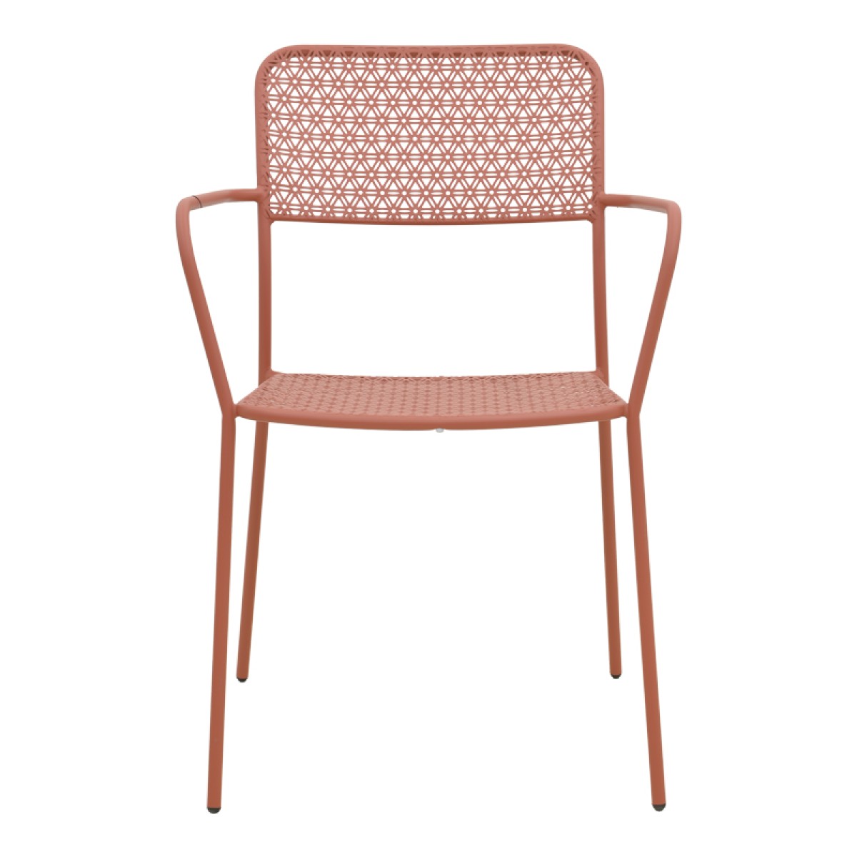 Πολυθρόνα Federal pakoworld στοιβαζόμενη terracotta μέταλλο 57x58x81.5εκ