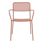 Πολυθρόνα Federal pakoworld στοιβαζόμενη terracotta μέταλλο 57x58x81.5εκ