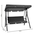 Κούνια Globo pakoworld μαύρο μέταλλο με ύφασμα σε μπεζ απόχρωση 170x110x153εκ