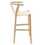 Σκαμπό μπαρ Sandra pakoworld ξύλο-σχοινί φυσικό