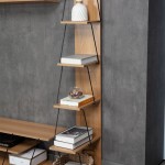 Βιβλιοθήκη mini Tars pakoworld sonoma-μαύρο 50x22x150εκ Βιβλιοθήκη mini Tars pakoworld sonoma-μαύρο 50x22x150εκ