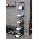 Βιβλιοθήκη mini Tars pakoworld ανθρακί-μαύρο 50x22x150εκ Βιβλιοθήκη mini Tars pakoworld ανθρακί-μαύρο 50x22x150εκ