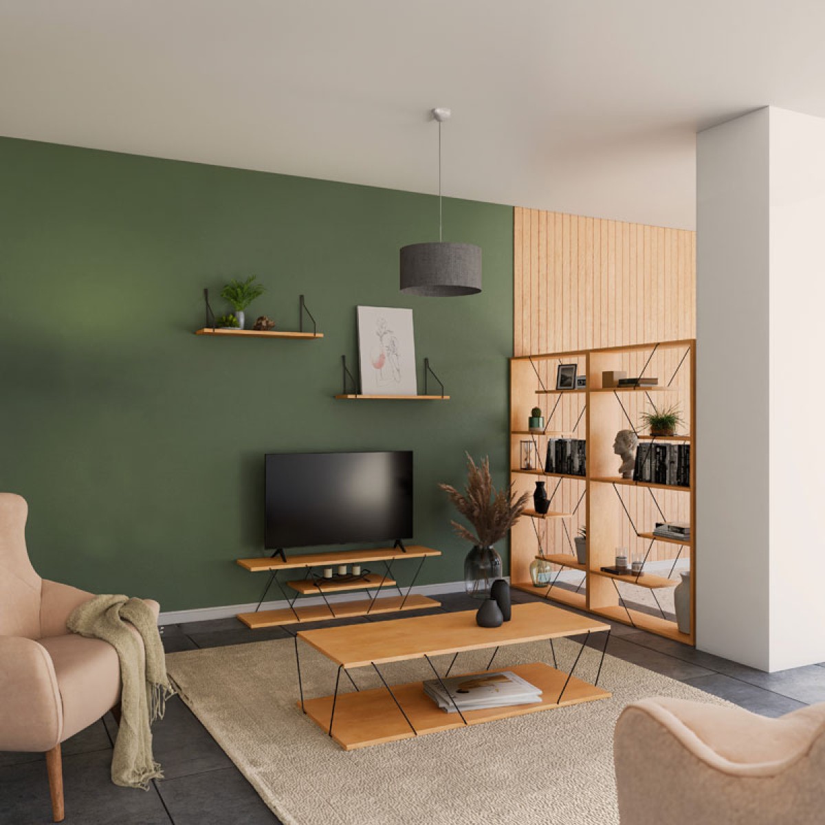 Έπιπλο τηλεόρασης Tars pakoworld sonoma-μαύρο 120x30x33εκ Έπιπλο τηλεόρασης Tars pakoworld sonoma-μαύρο 120x30x33εκ