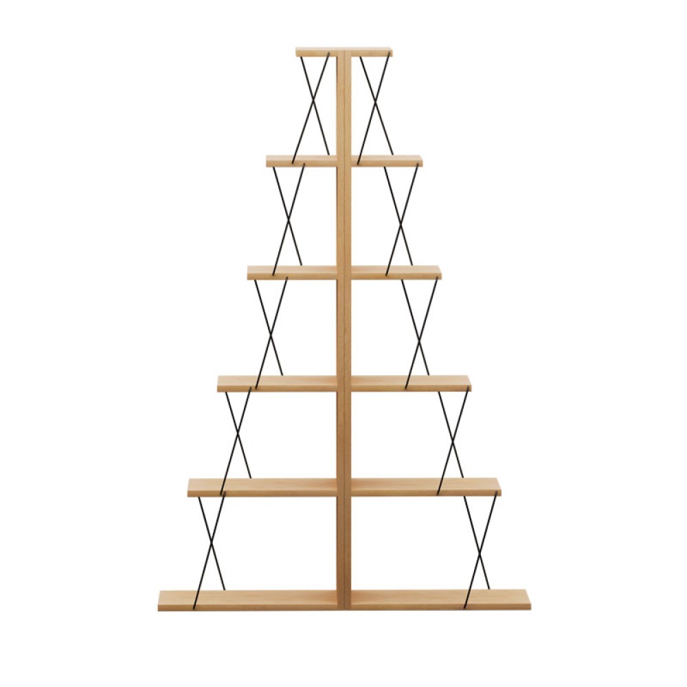 Βιβλιοθήκη mini Tars pakoworld sonoma-μαύρο 130x22x146εκ
