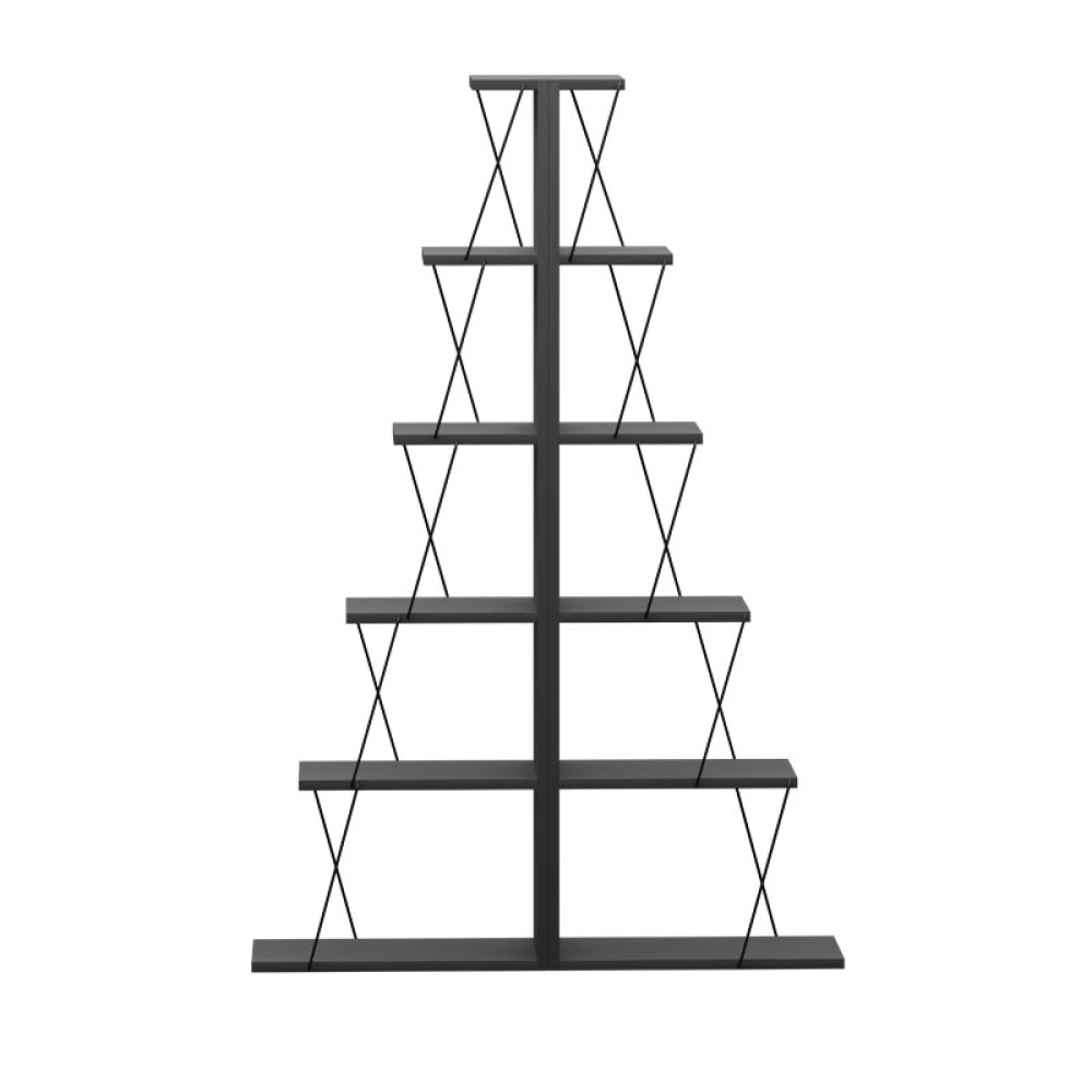 Βιβλιοθήκη mini Tars pakoworld ανθρακί-μαύρο 130x22x146εκ