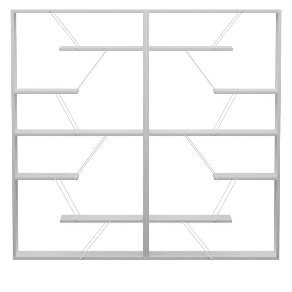 Βιβλιοθήκη Tars pakoworld γκρι-λευκό 168x24x157εκ