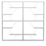 Βιβλιοθήκη Tars pakoworld γκρι-λευκό 168x24x157εκ Βιβλιοθήκη Tars pakoworld γκρι-λευκό 168x24x157εκ