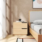 Κομοδίνο Verena I pakoworld σε φυσική απόχρωση 48x40x48εκ