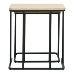 Βοηθητικα τραπέζια Dunest pakoworld σε φυσική απόχρωση-μαύρα μεταλλικά πόδια 54x40x60εκ