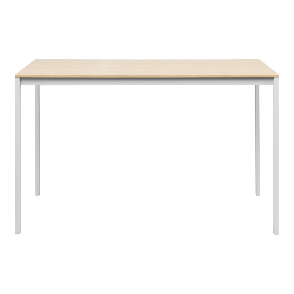 Τραπέζι Faragio pakoworld σε φυσική απόχρωση-λευκά μεταλλικά πόδια 120x75x75εκ