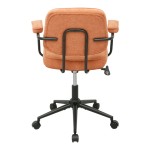 Καρέκλα γραφείου Leberta pakoworld terracotta ύφασμα 64x63,5x86-96εκ