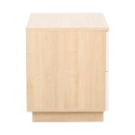 Κομοδίνο Verena pakoworld φυσικό με λευκό 48x40x48εκ