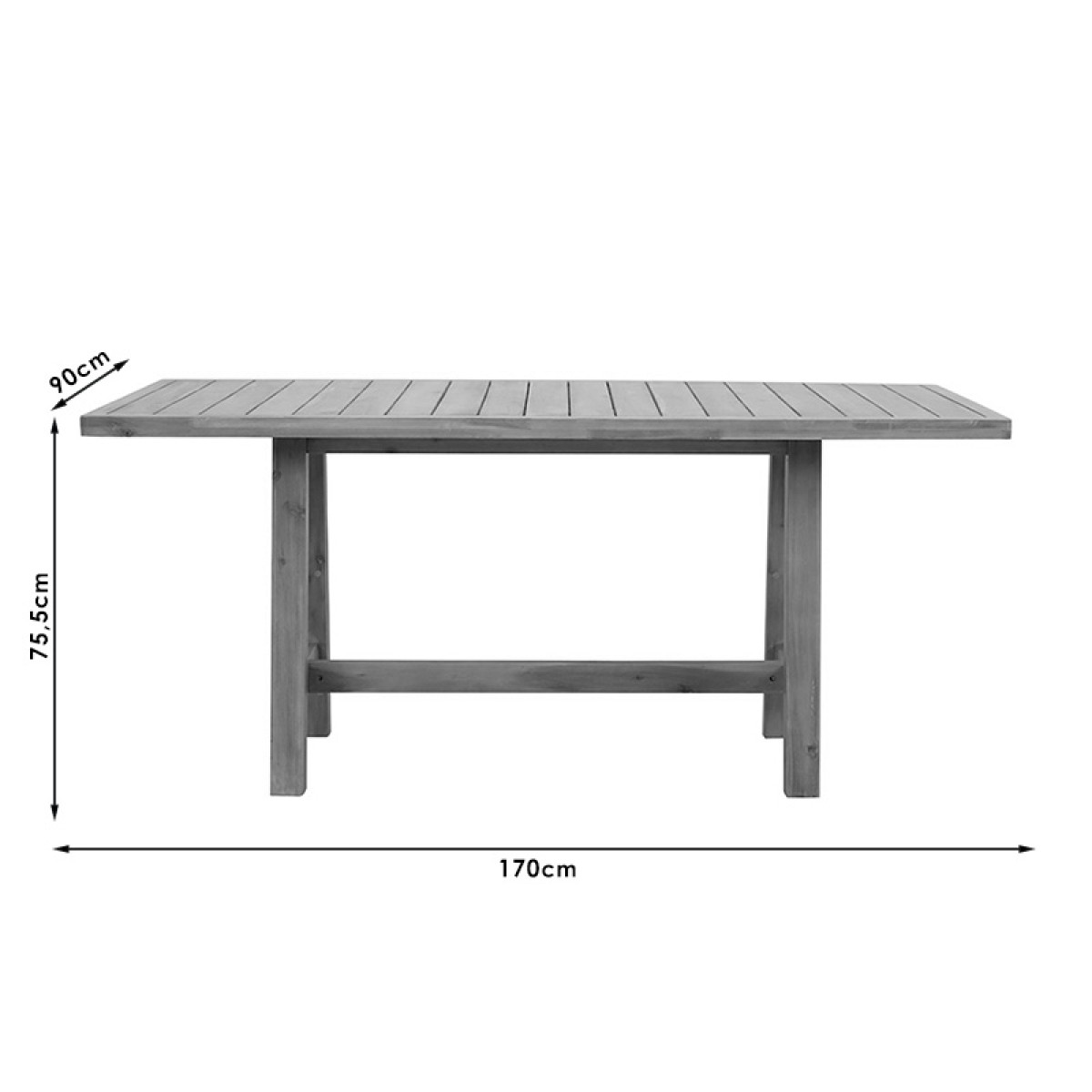 Τραπέζι Malibu pakoworld μασίφ ξύλο ακακίας 170x90x75.5εκ Τραπέζι Malibu pakoworld μασίφ ξύλο ακακίας 170x90x75.5εκ