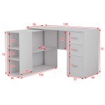 Γραφείο γωνιακό αποσπώμενο Polina pakoworld λευκό 120x100x75εκ