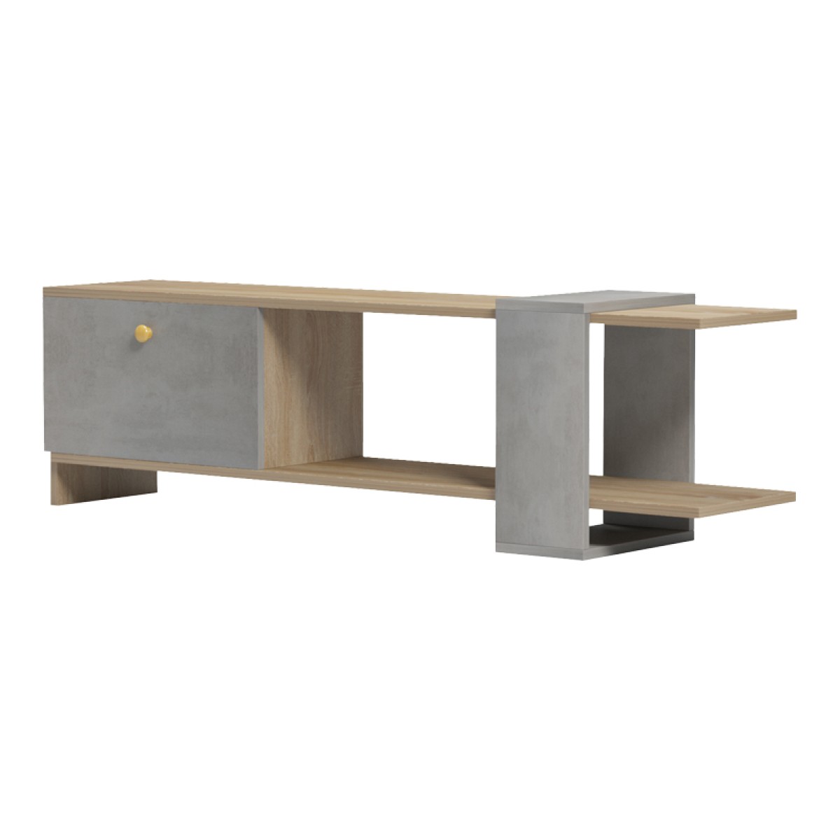 Έπιπλο τηλεόρασης Standi pakoworld σε sonoma-γκρι cement απόχρωση 120x25x36.8εκ Έπιπλο τηλεόρασης Standi pakoworld σε sonoma-γκρι cement απόχρωση 120x25x36.8εκ