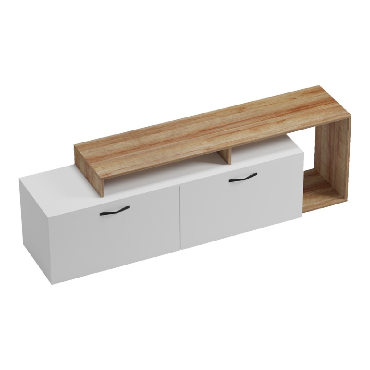 Έπιπλο τηλεόρασης Tobler pakoworld σε oak- λευκή απόχρωση 170x40x53εκ Έπιπλο τηλεόρασης Tobler pakoworld σε oak- λευκή απόχρωση 170x40x53εκ