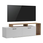 Έπιπλο τηλεόρασης Tobler pakoworld σε oak- λευκή απόχρωση 170x40x53εκ Έπιπλο τηλεόρασης Tobler pakoworld σε oak- λευκή απόχρωση 170x40x53εκ