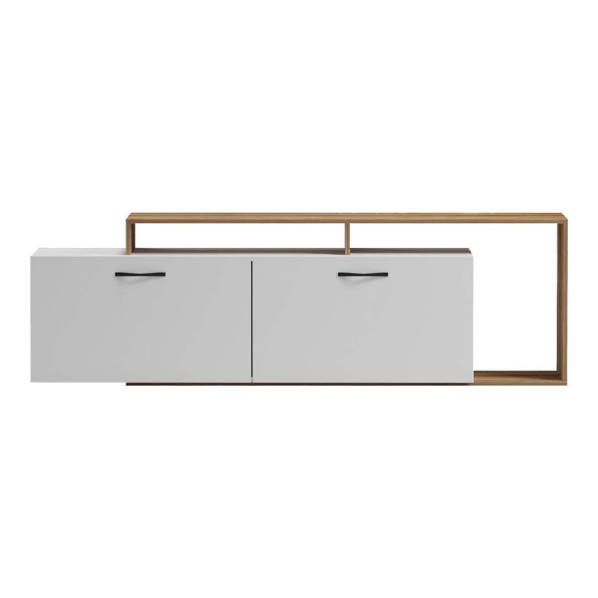 Έπιπλο τηλεόρασης Tobler pakoworld σε oak- λευκή απόχρωση 170x40x53εκ Έπιπλο τηλεόρασης Tobler pakoworld σε oak- λευκή απόχρωση 170x40x53εκ