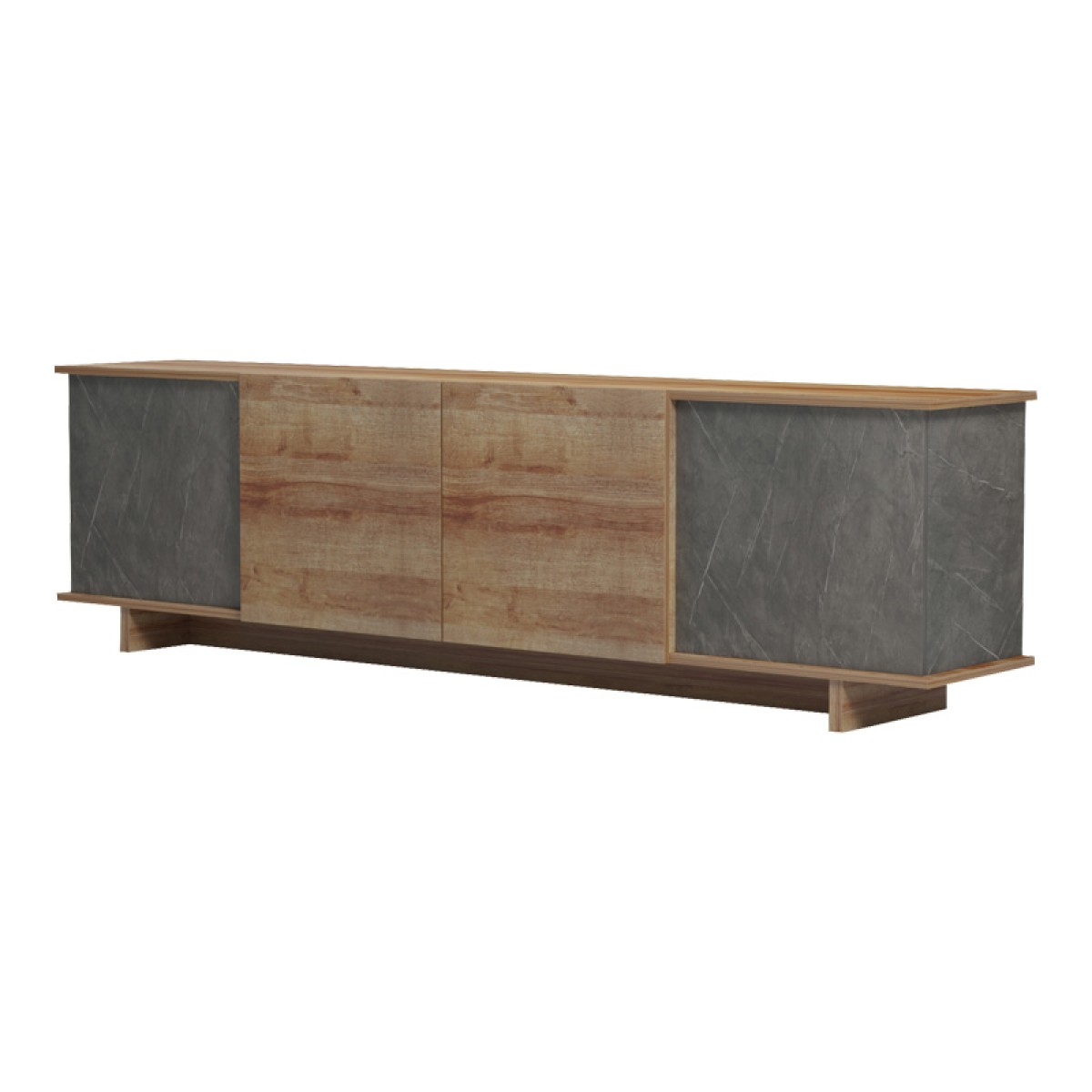 Έπιπλο τηλεόρασης Zafore pakoworld σε oak-καφέ antique απόχρωση 180x33x50εκ Έπιπλο τηλεόρασης Zafore pakoworld σε oak-καφέ antique απόχρωση 180x33x50εκ