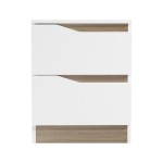 Κομοδίνο Verena II pakoworld σε λευκή-sonoma απόχρωση 40x40x50εκ