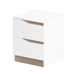 Κομοδίνο Verena II pakoworld σε λευκή-sonoma απόχρωση 40x40x50εκ