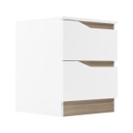 Κομοδίνο Verena II pakoworld σε λευκή-sonoma απόχρωση 40x40x50εκ
