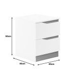 Κομοδίνο Verena II pakoworld σε λευκή-sonoma απόχρωση 40x40x50εκ
