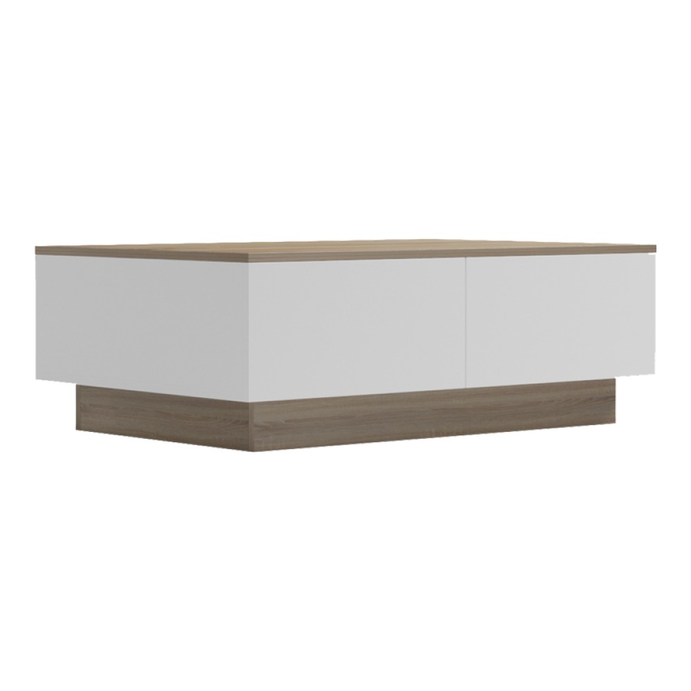 Τραπέζι σαλονιού Winey pakoworld σε sonoma-λευκή απόχρωση 90x60x31.5εκ