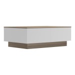 Τραπέζι σαλονιού Winey pakoworld σε sonoma-λευκή απόχρωση 90x60x31.5εκ