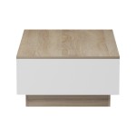 Τραπέζι σαλονιού Winey pakoworld σε sonoma-λευκή απόχρωση 90x60x31.5εκ