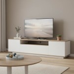 Έπιπλο τηλεόρασης Winey pakoworld σε sonoma-λευκή απόχρωση 180x44.5x44.5εκ