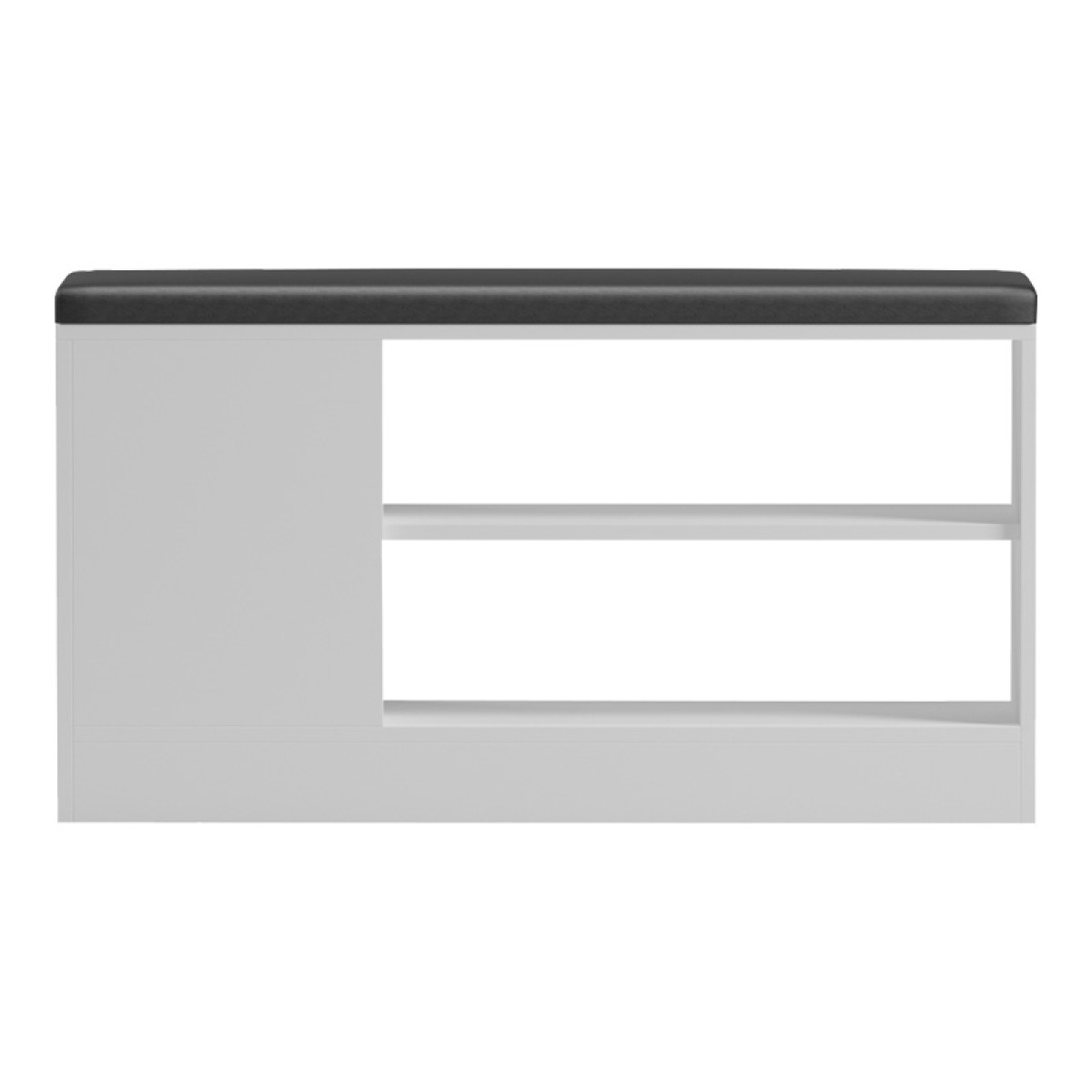 Παπουτσοθήκη-σκαμπό Deboule pakoworld 8 ζευγών σε λευκή-μαύρη απόχρωση 90x30x46εκ