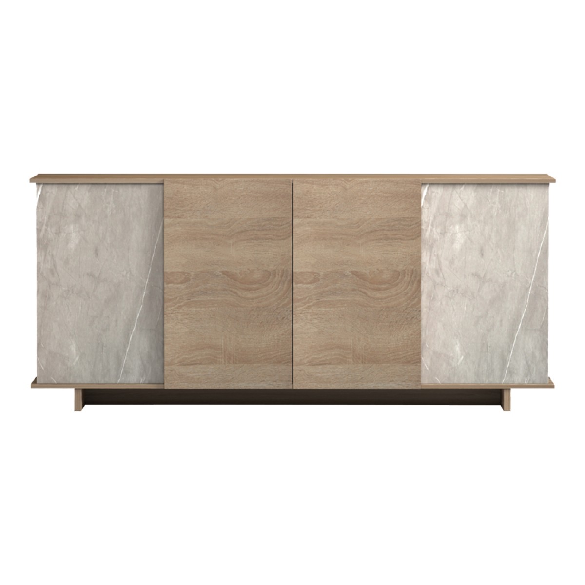 Μπουφές Zafore pakoworld sonoma - γκρι μπεζ όψη μαρμάρου 180x45x80εκ