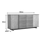 Μπουφές Zafore pakoworld sonoma - γκρι μπεζ όψη μαρμάρου 180x45x80εκ