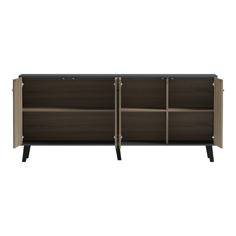 Μπουφές Tuscany pakoworld sonoma-ανθρακί 180x40x78.6εκ