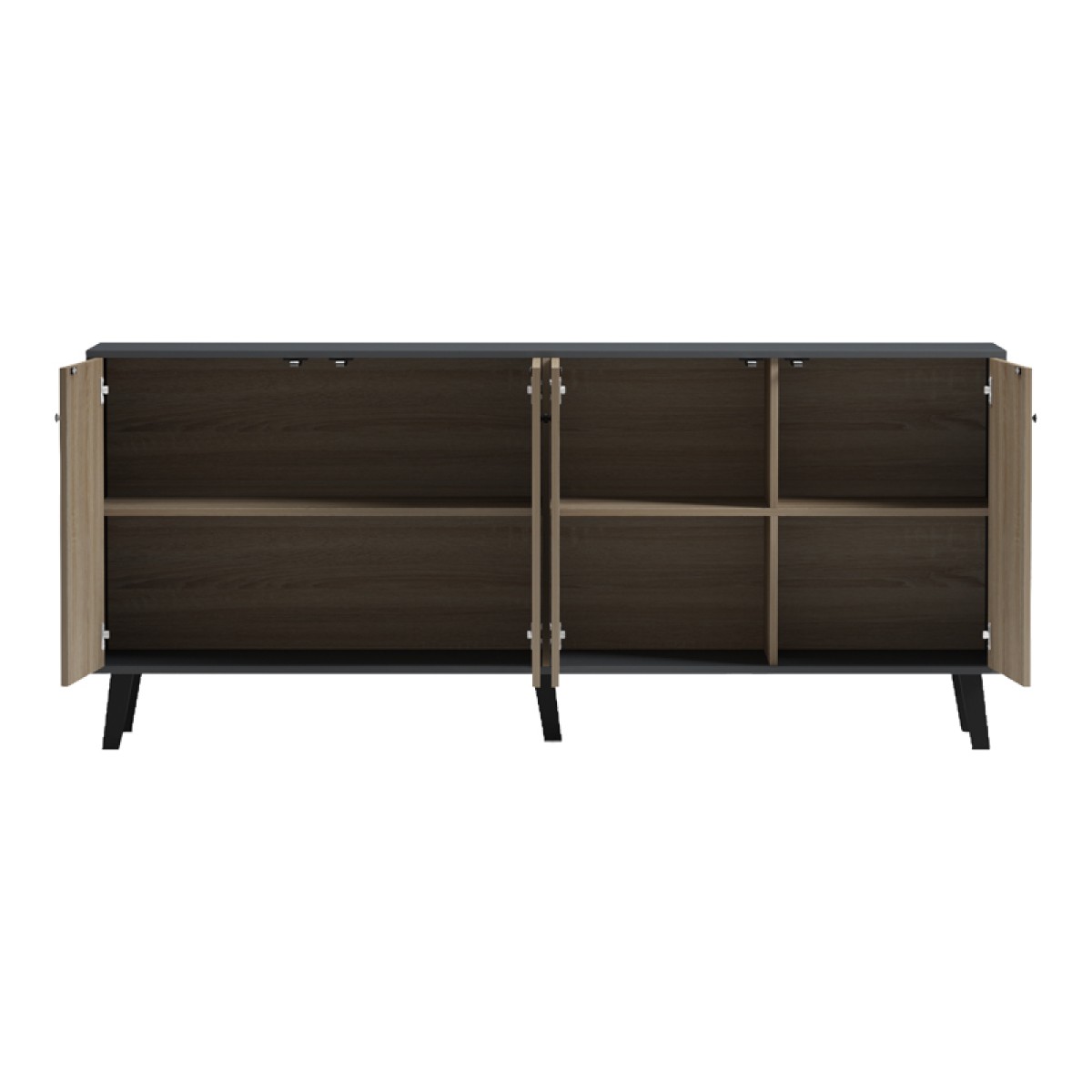 Μπουφές Tuscany pakoworld sonoma-ανθρακί 180x40x78.6εκ