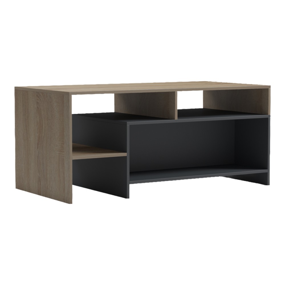 Τραπέζι σαλονιού Consa pakoworld sonoma - ανθρακί 120x60x53.6εκ