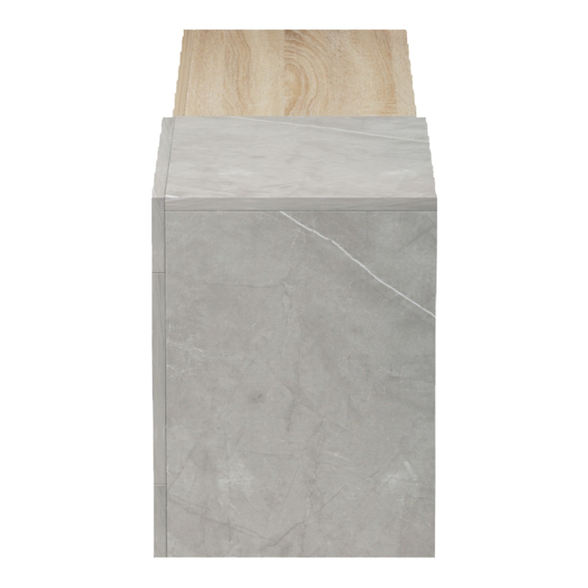 Έπιπλο τηλεόρασης επιτοίχιο Flato pakoworld sonoma-γκρι μπεζ όψη μαρμάρου 150x29.5x38.5εκ